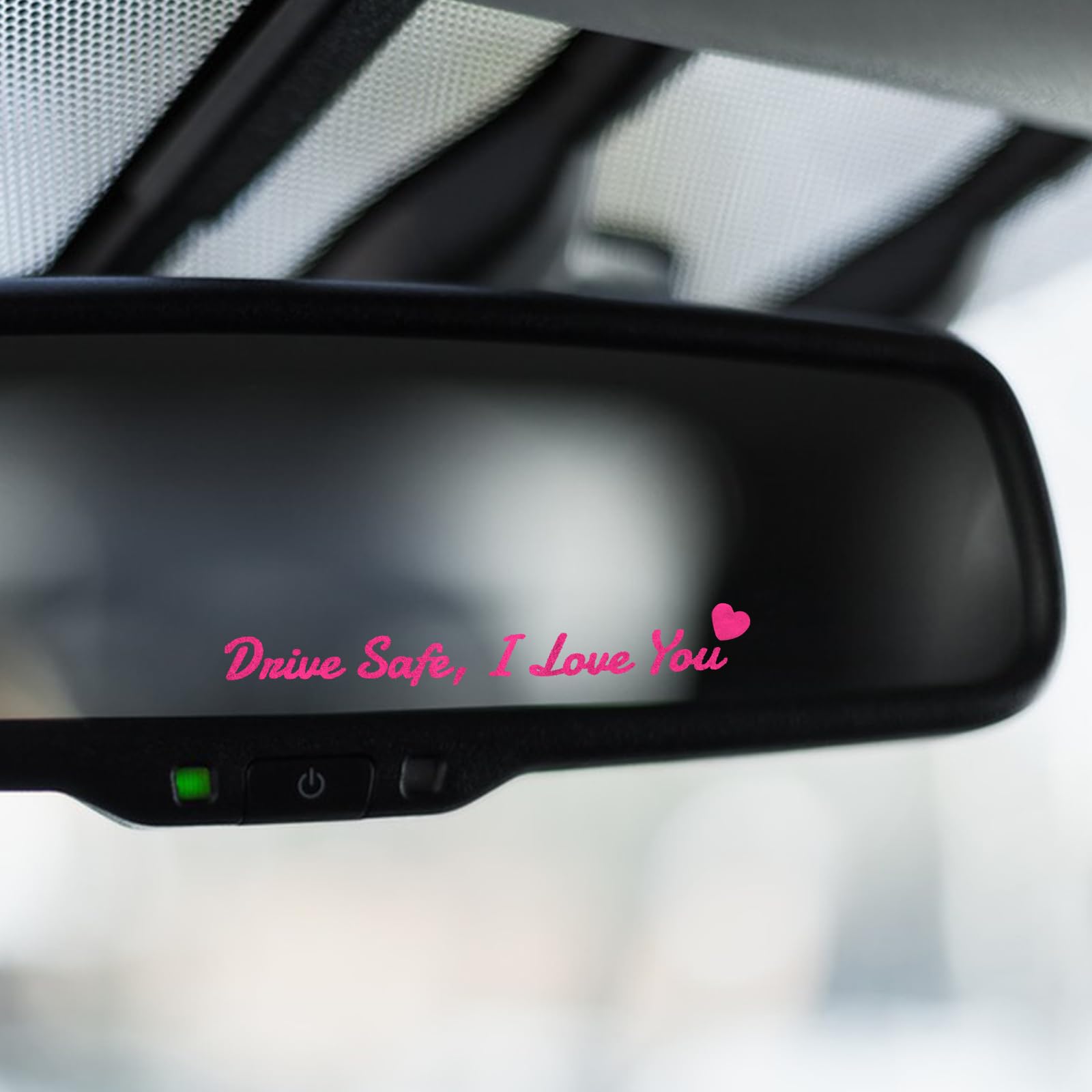 AOZUO 3X Drive Safe, I Love You Rear View Mirror Sticker, Rearview Mirror Decal with Heart Self Affirmations Car Window Decals Makeup Car Mirror