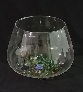 Büyük Boy Balık Akvaryumu Cam Fanus Vazo Olarak ideal Çap:25cm Yükseklik:19cm Ağız Genişliği:18cm