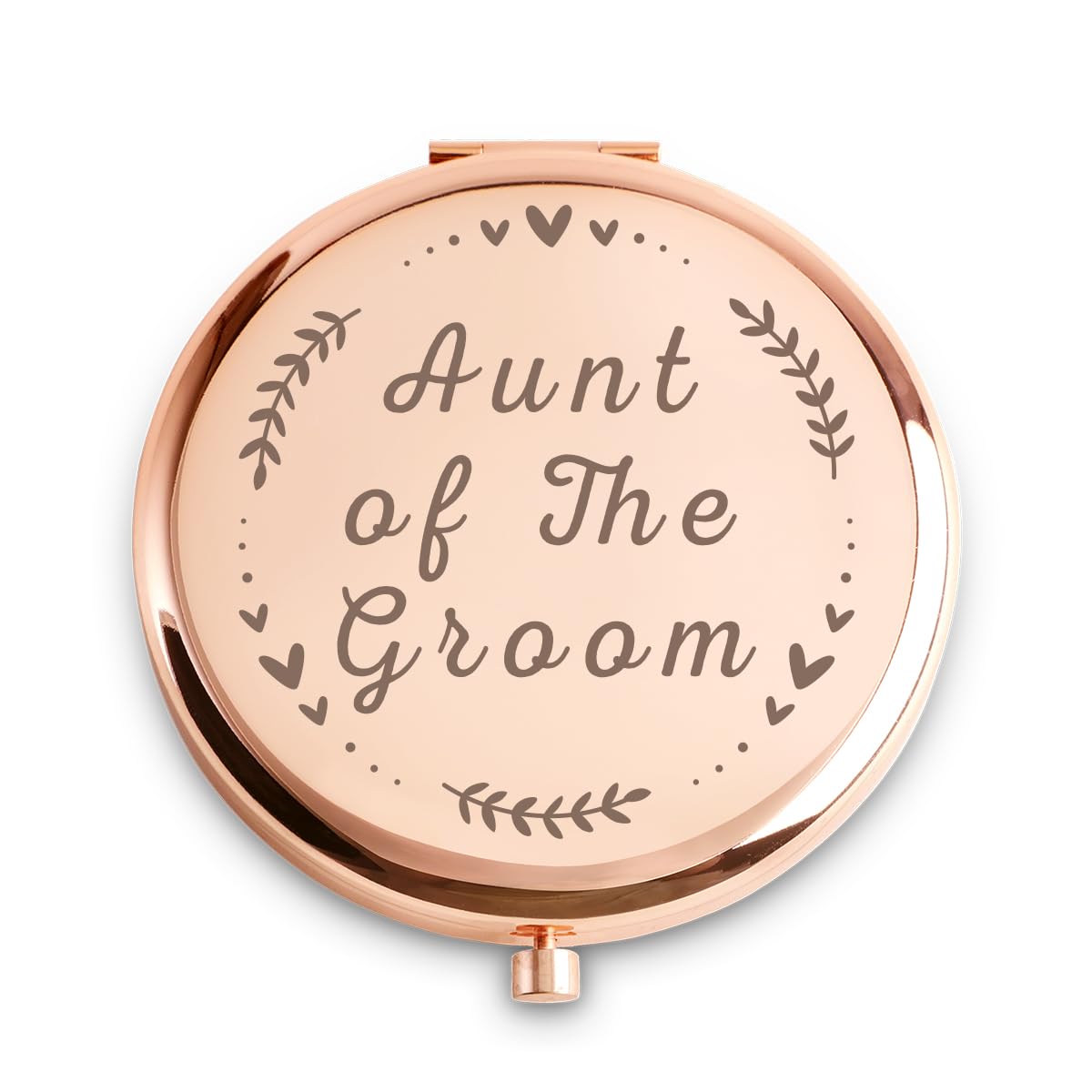 Daricano Aunt of The Groom Gifts, Personalized Engraved Compact Mirror, Best Presents for Bridal Shower, Wedding, Bachelorette Party