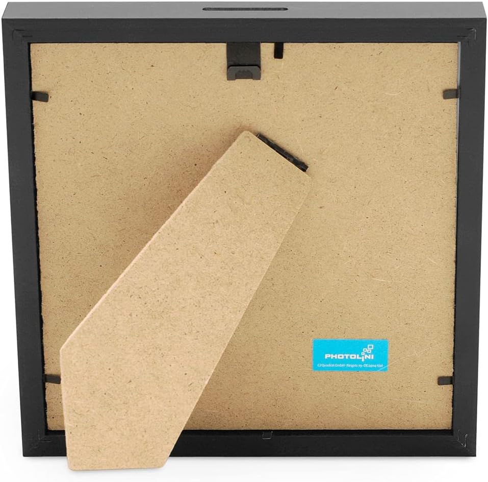 Photolini Picture Frame Money Box, Black, Gift with 3 Interchangeable