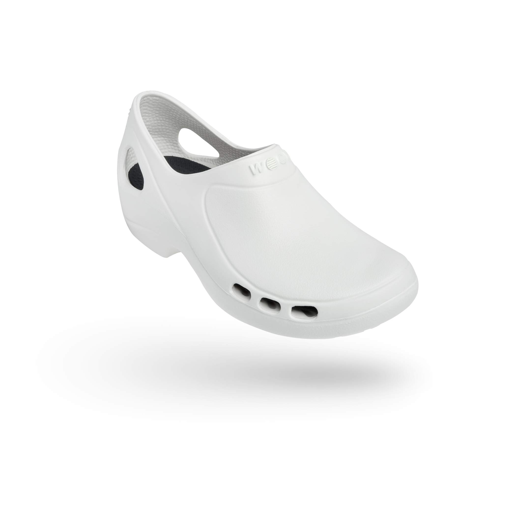 WOCKEVERLITE Open, Men and Women Work Clogs, The Best Work Shoes for Standing All Day: Lightweight, Breathable and Antistatic White