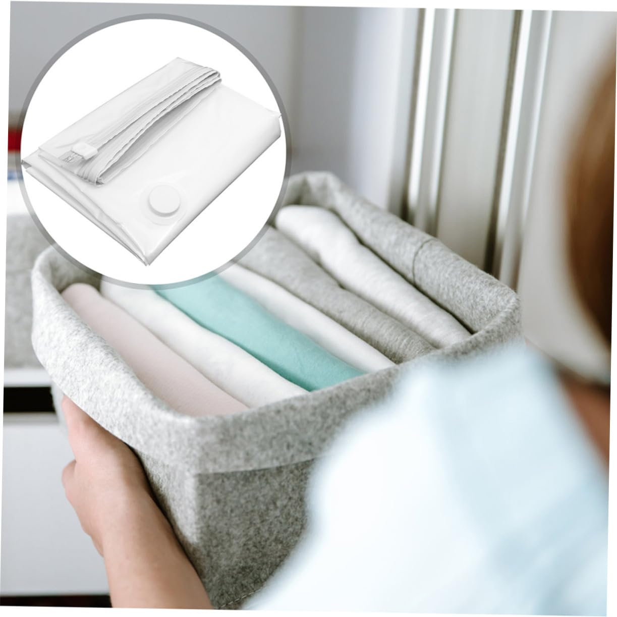 ABOOFAN 2 Piezas Bolsas de Vacío para Colchón, Almacenamiento al Vacío Reutilizables Gran Capacidad, para Ropa y Colchones, Adecuado para Dormitorios y Sótanos