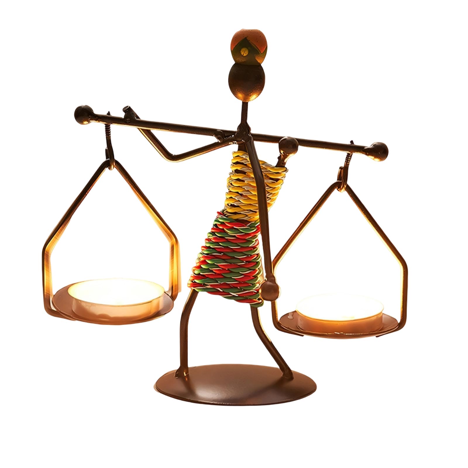 Elnwnnkc Modern Minimalists Sculpture Stand African Tribal Lady Iron Figure Tealight Holders for Romantics Dinners African Tribal Lady Holders