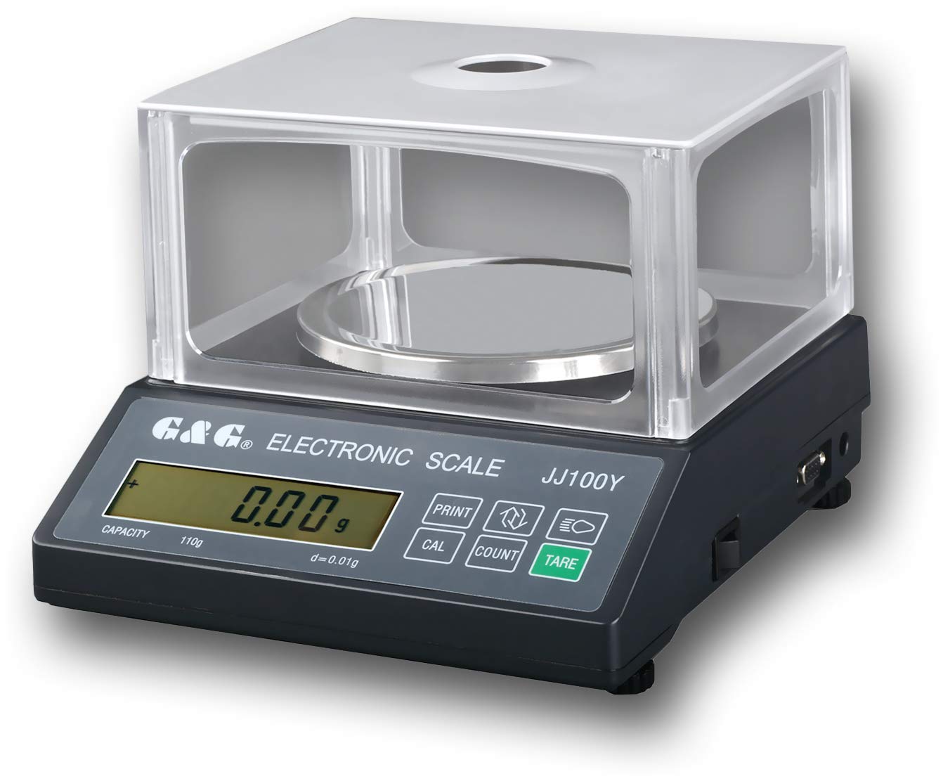 G&G JJ-Y 1000g/0.01g-6000g/0.1g,Baureihe bis 6000g, Versionen ab 0,01g. Netzteil oder Batteriebetrieb, Beleuchtetes LCD-Display, Edelstahl-Wägefläche, Tara-Funktion, Laborwaage Industriewaage