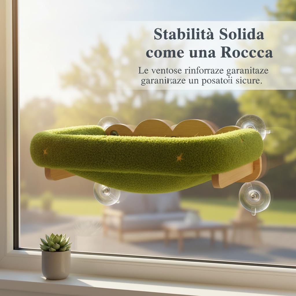 Amaca per Gatti da Finestra in Legno | Instzione a finestra, Lettino panoramico, Vigilanza ambiente, Per animali domestici