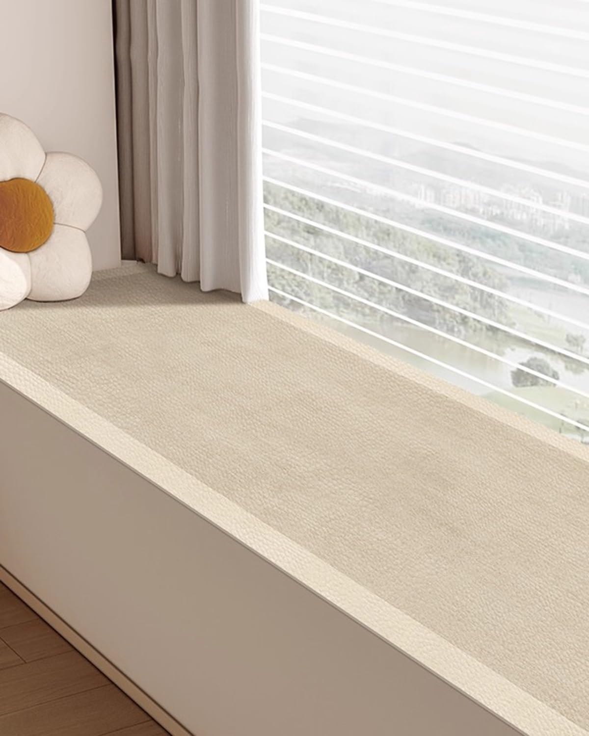 Tapis de rebord de fenêtre 130x60cm imperméable style géométrique