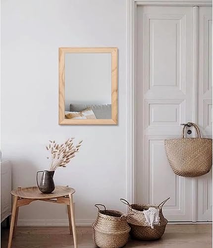 Miniatura 5 de AAZZKANG Espejos rústicos para pared, espejo rectangular con marco de madera, decorativo para granja, dormitorio, baño, sala de estar, pequeño