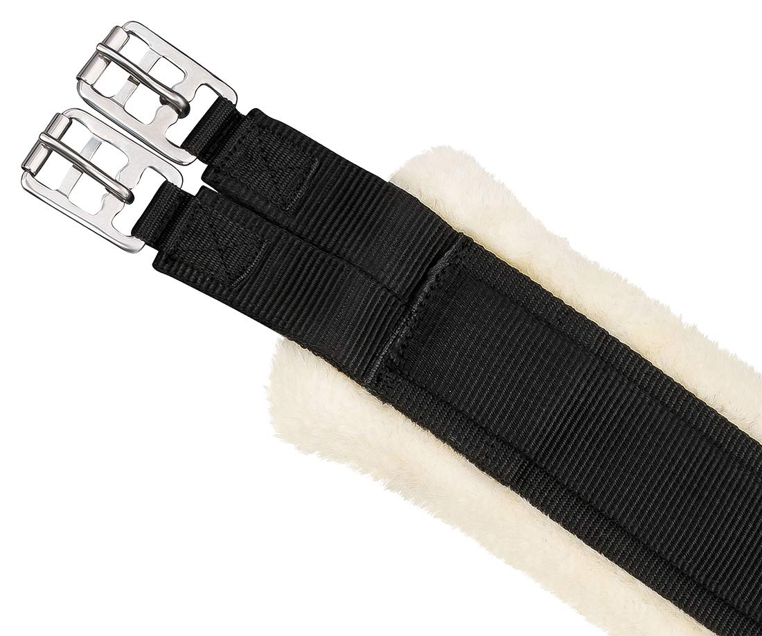 Equinate Midland Sattelgurt Langgurt synthetisches Lammfell Bauchgurt 95-140cm