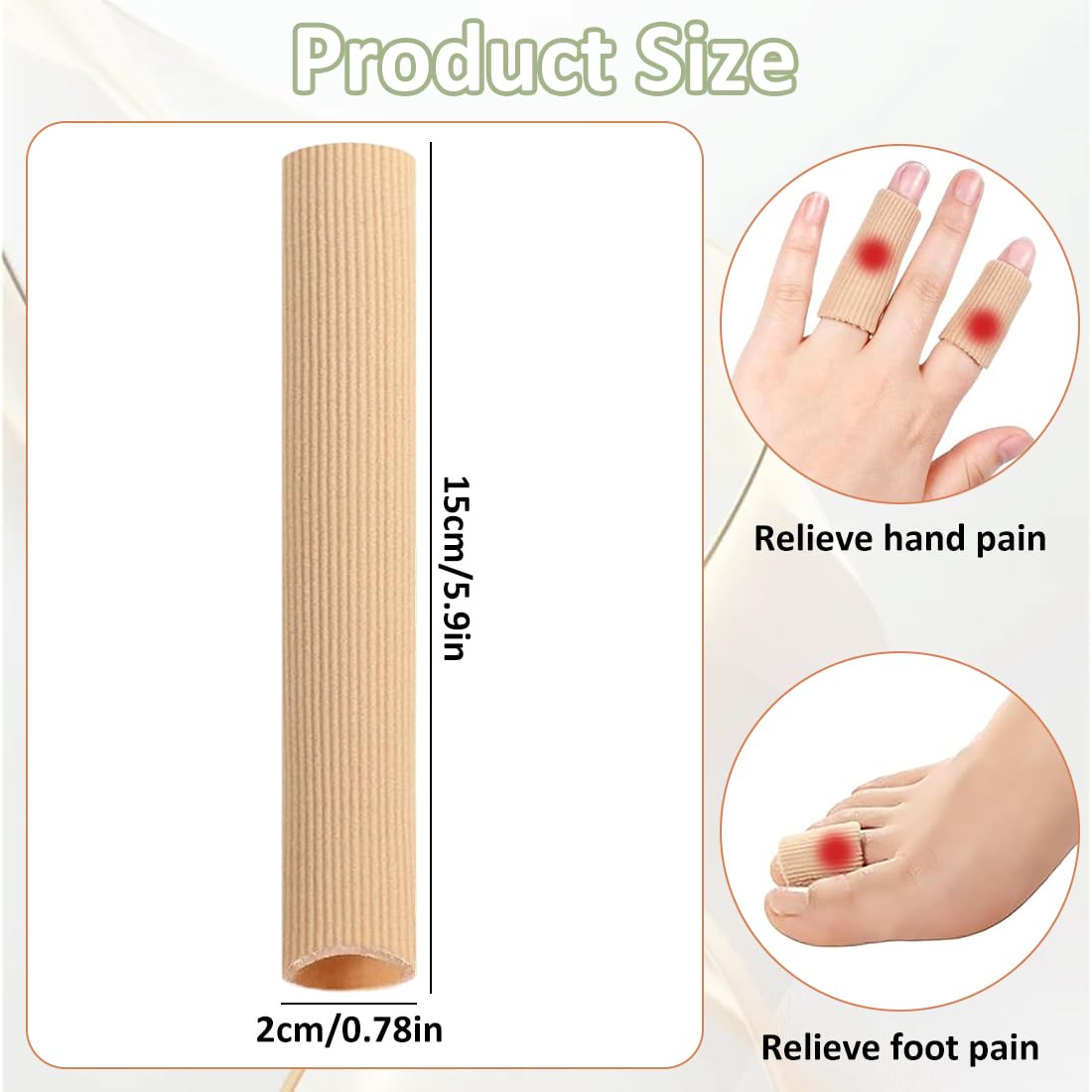 6 Tubos Protectores de Silicona Cortables para Dedos de los Pies y Manos, Almohadillas de Gel para Aliviar Callos y Ampollas, Tamaño M 15 cm, Protección Ajustable