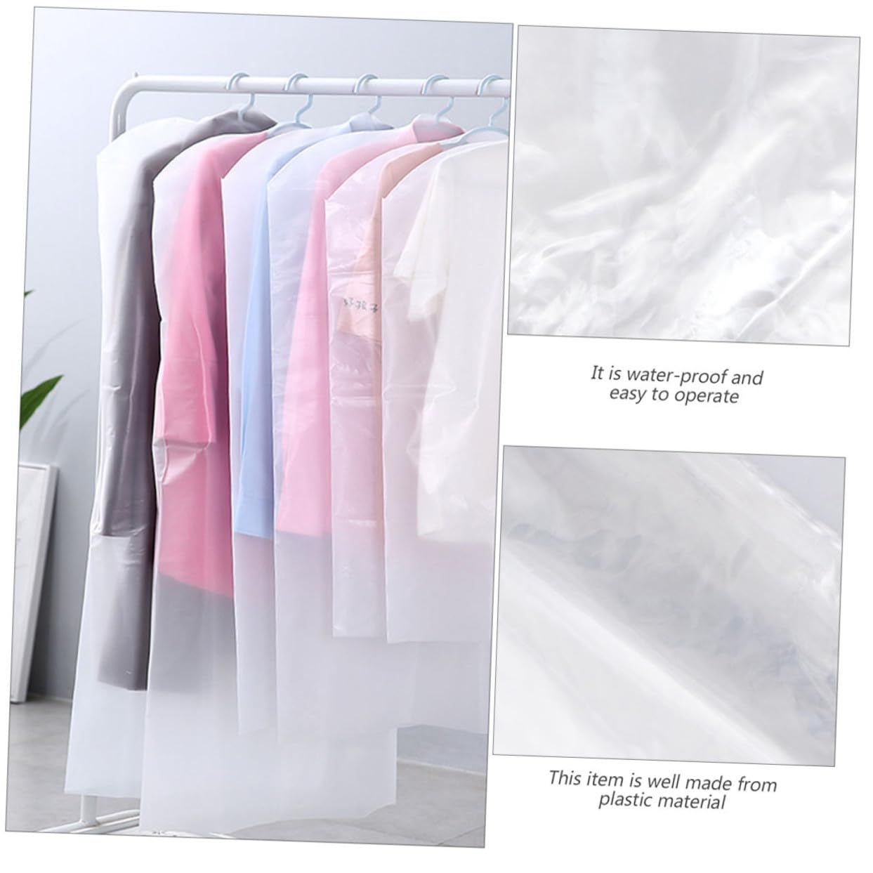 Ipetboom 100 Stück Transparente Kleidersäcke aus Pp Kleidersack mit 2,2 Mikron Stärke 60x100cm Wiederverwendbar für Trockenreinigung und Staubschutz