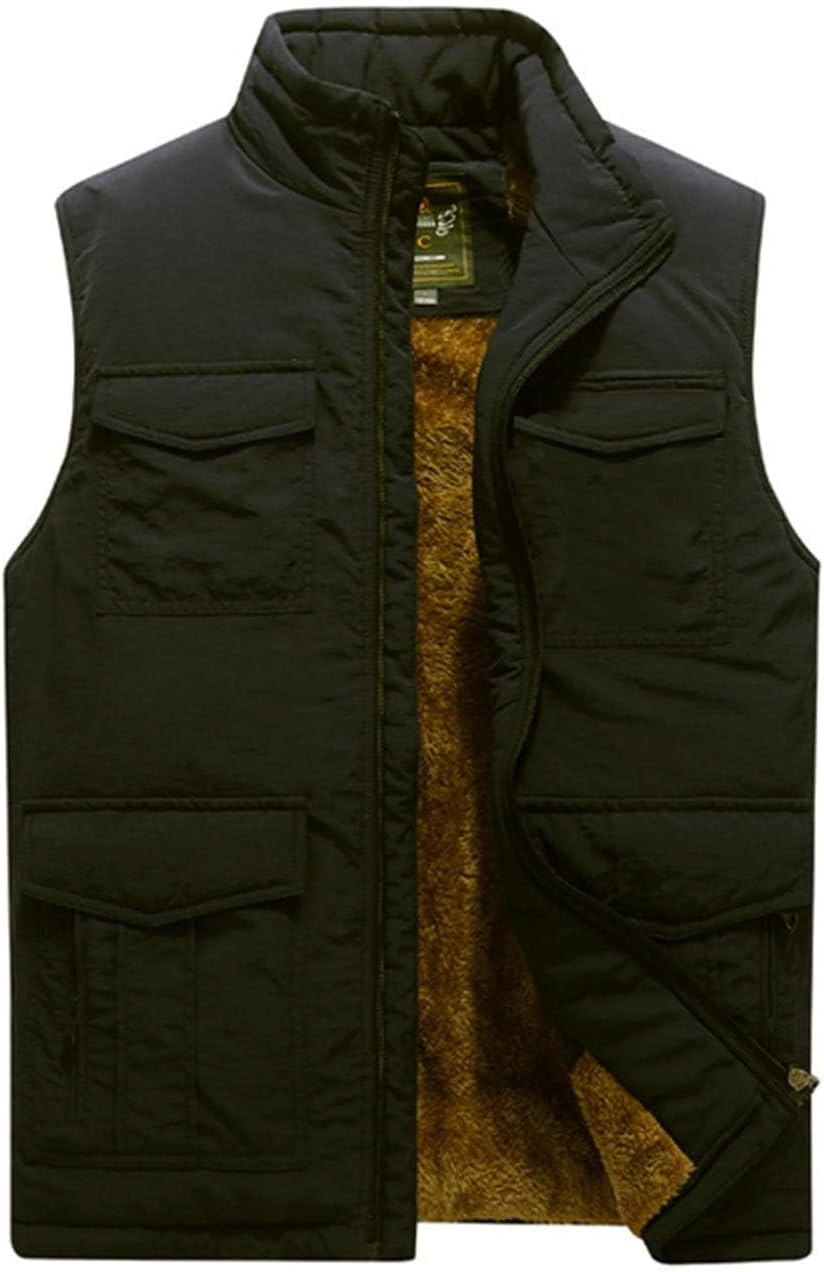 Vcansion Men's Outdoor Casual Stand Collar Padded Vest Coat