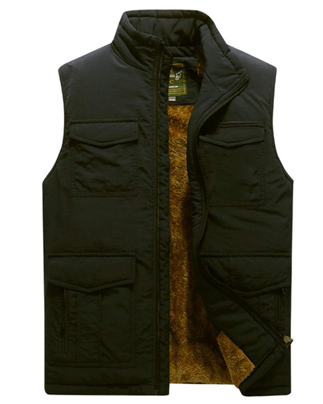 Vcansion Men's Outdoor Casual Stand Collar Padded Vest Coat