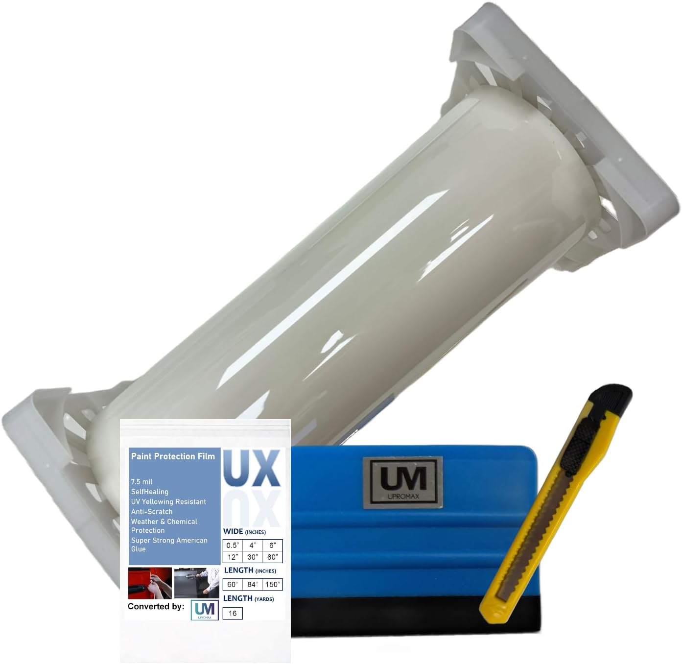 Clear Self-Healing TPU PPF - 7.5mil Anti-Scratch, 60" x 50', UV Yellowing Resistant Paint Protection Film for Cars, Trucks, Motorcycles, Door Edge