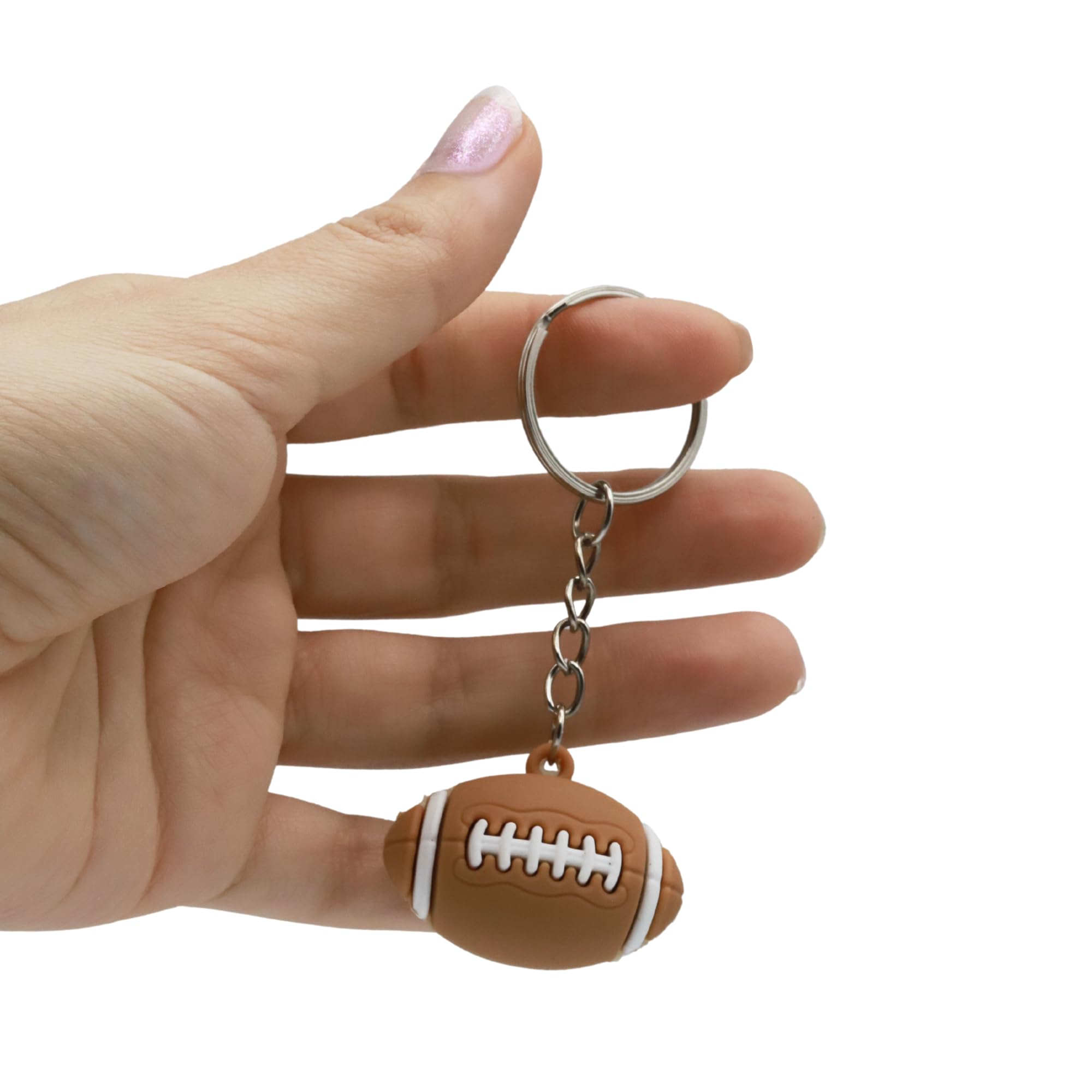 AUTOZOCO Llavero plástico pelota de fútbol americano 10 cm