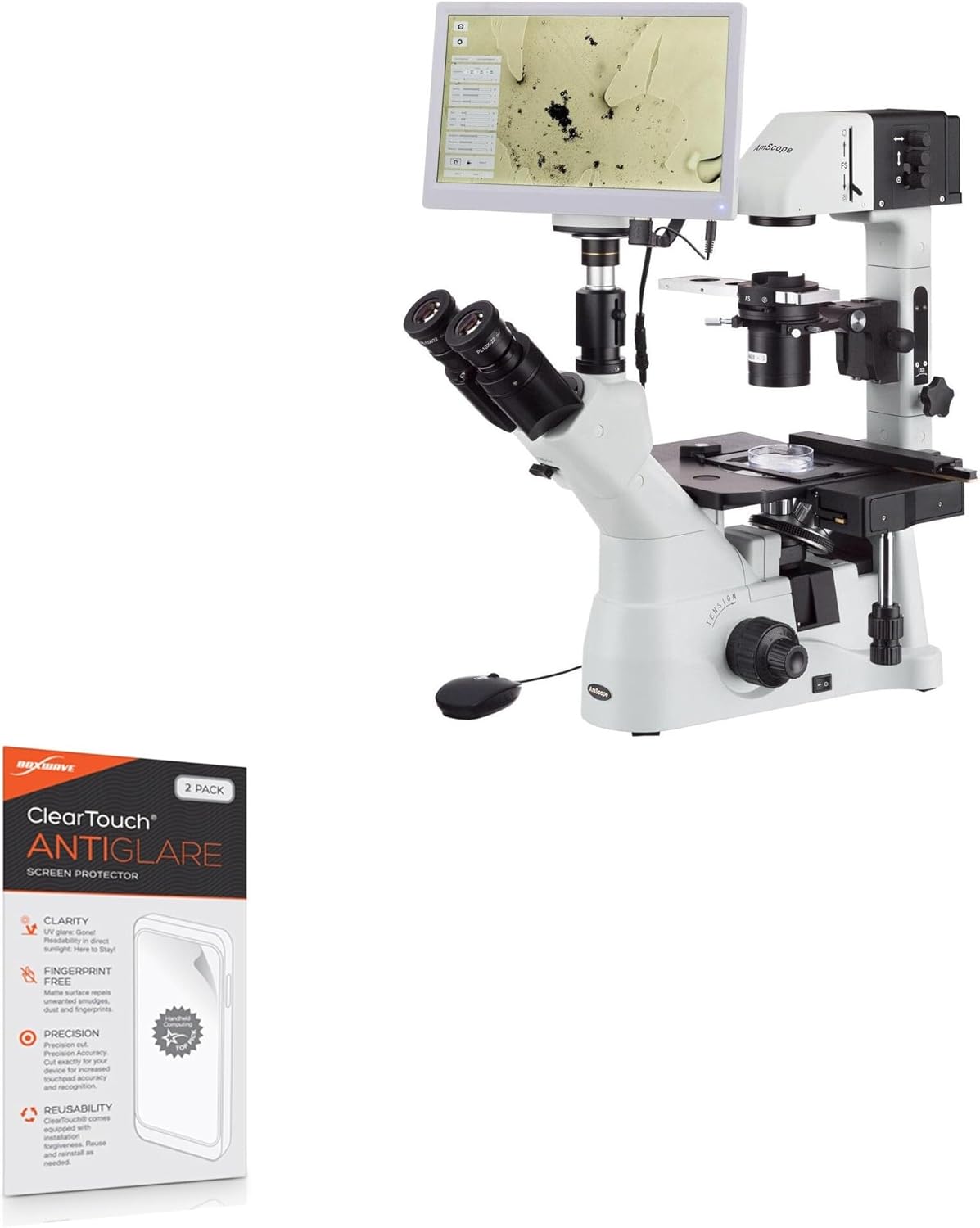 BoxWave Screen Protector Compatible with AmScope IN480TC-HD18-HDM (11.6") - ClearTouch Anti-Glare (2-Pack), Anti-Fingerprint Matte Film Skin