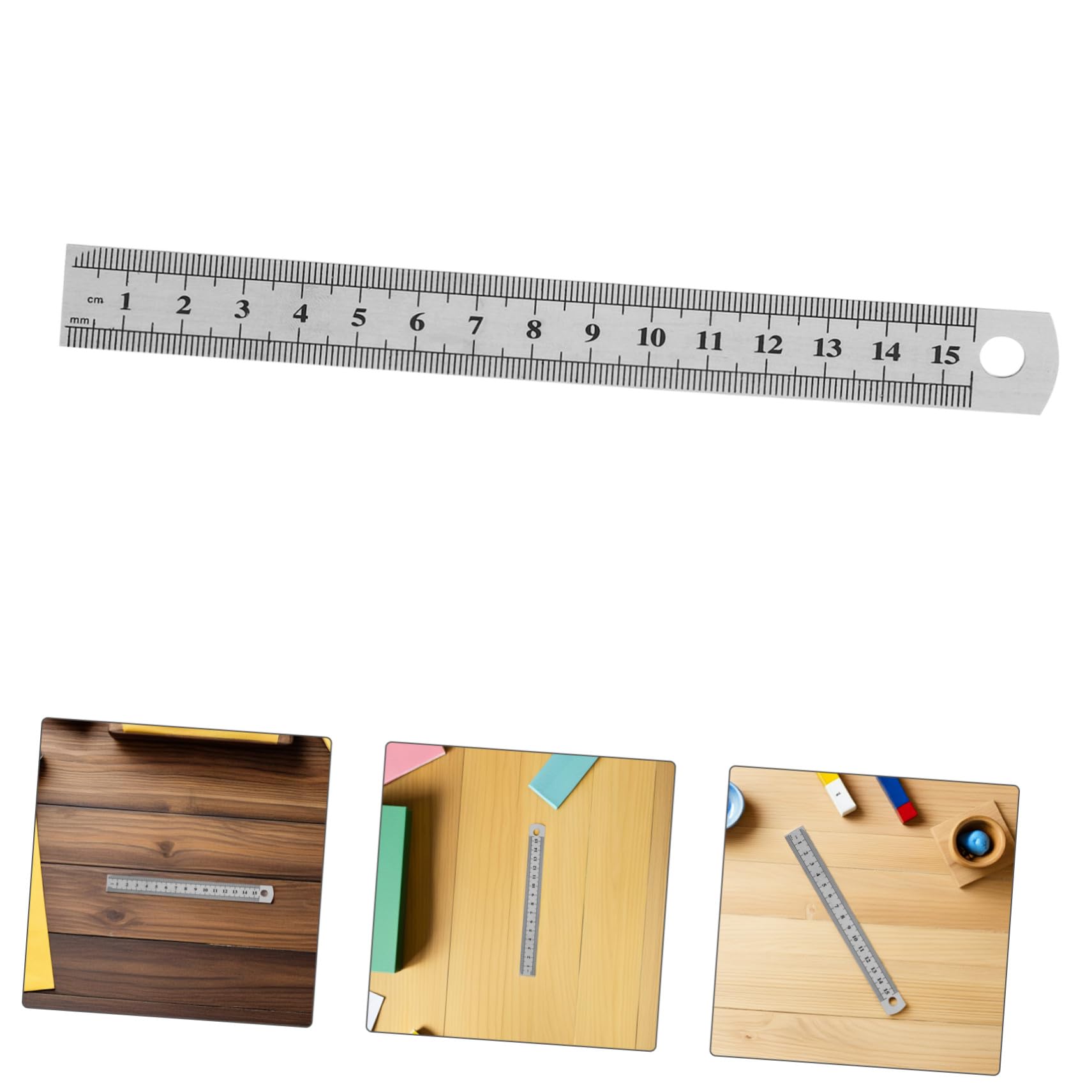 30 Pièces Règle Métallique Acier Inoxydable Double Échelle Règle Rigide Précise pour Dessin Menuiserie Mesure Guitare et Travail Du