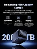 MINISFORUM NAS de bureau N5 MAX à 5 baies AMD Ryzen AI Max+ 395 (16C/32T), capacité 200 To, 128 Go LPDDR5x, 128 Go SSD, 126 Tops, 2 x 10 GbE, 2 x USB4 V2, HDMI, 1 x USB4, 5 x emplacements M.2 - 5