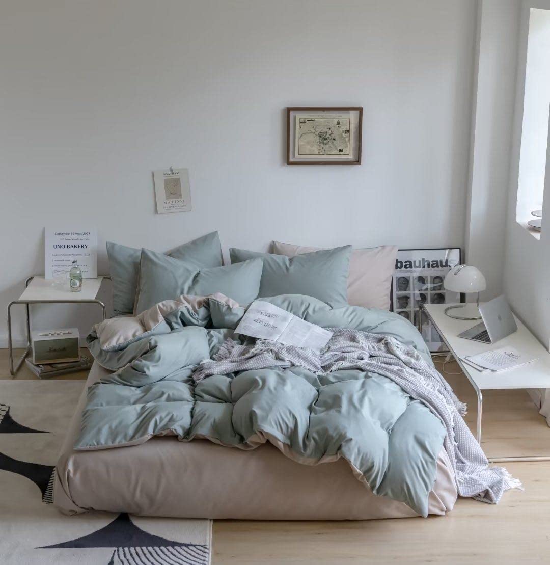 GOLDEN HOME King Size Bedsheet 6pcs One Set High Cotton Quality Bedding Set Duvet Cover (C13, King Size)