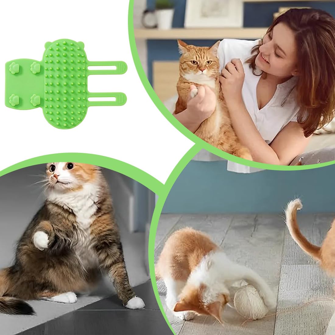 2pz Spazzola per Gatti Autopulente, Pettine per Massaggio Angolo Parete per Gatto,Massaggio per Gatti Regolabile Graffi per Viso Gatto per Gambe Tavolo Struttura Arrampicata Guanto Spargimento