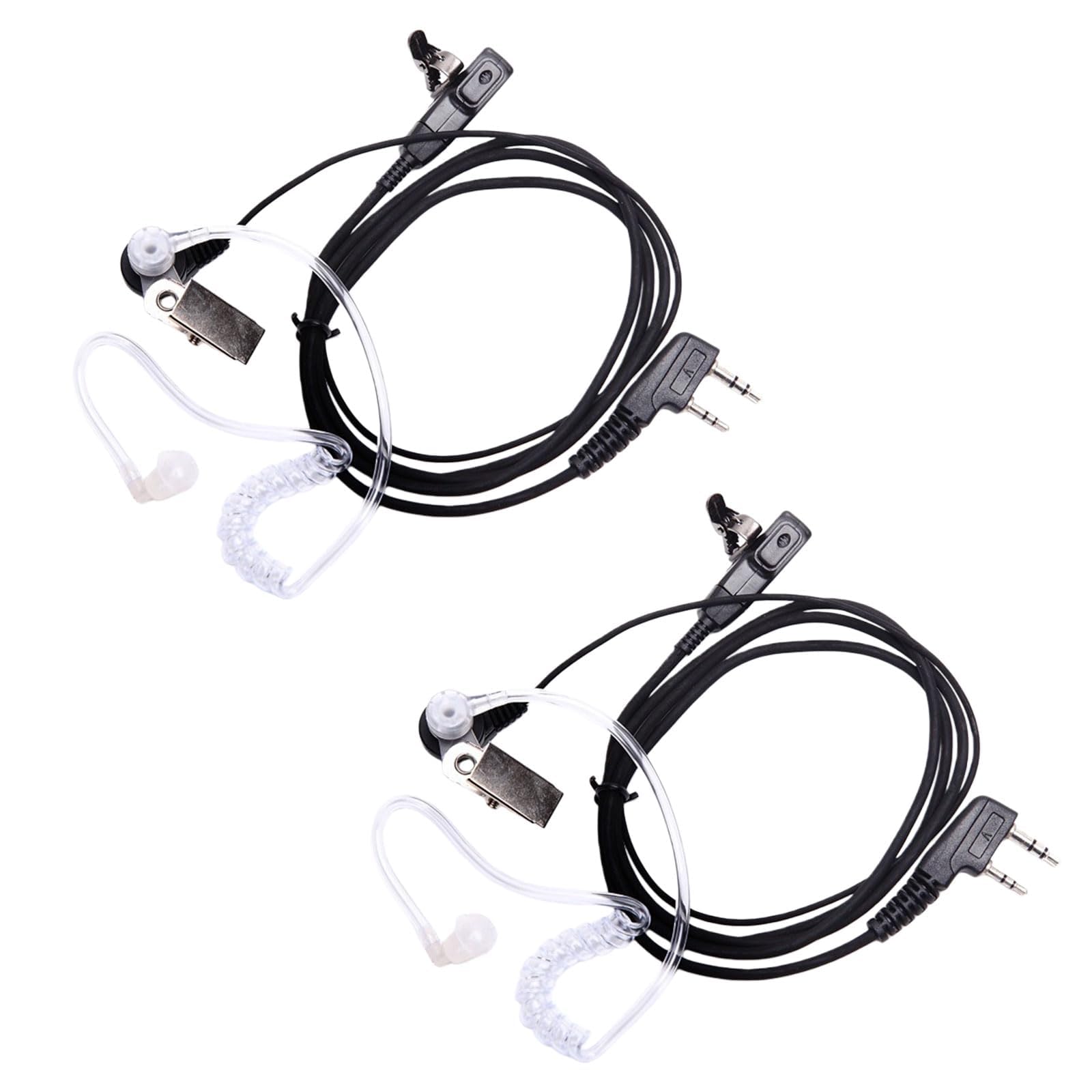 GVSS 2 Pièces Universel Oreillette Talkie Walkie 2 Broches Câble 150cm, Casque Écouteur Compatible avec Kenwood Baofeng UV5R 888S RT24 RT27 Hesenate HT999,pour Radio Bidirectionnelle