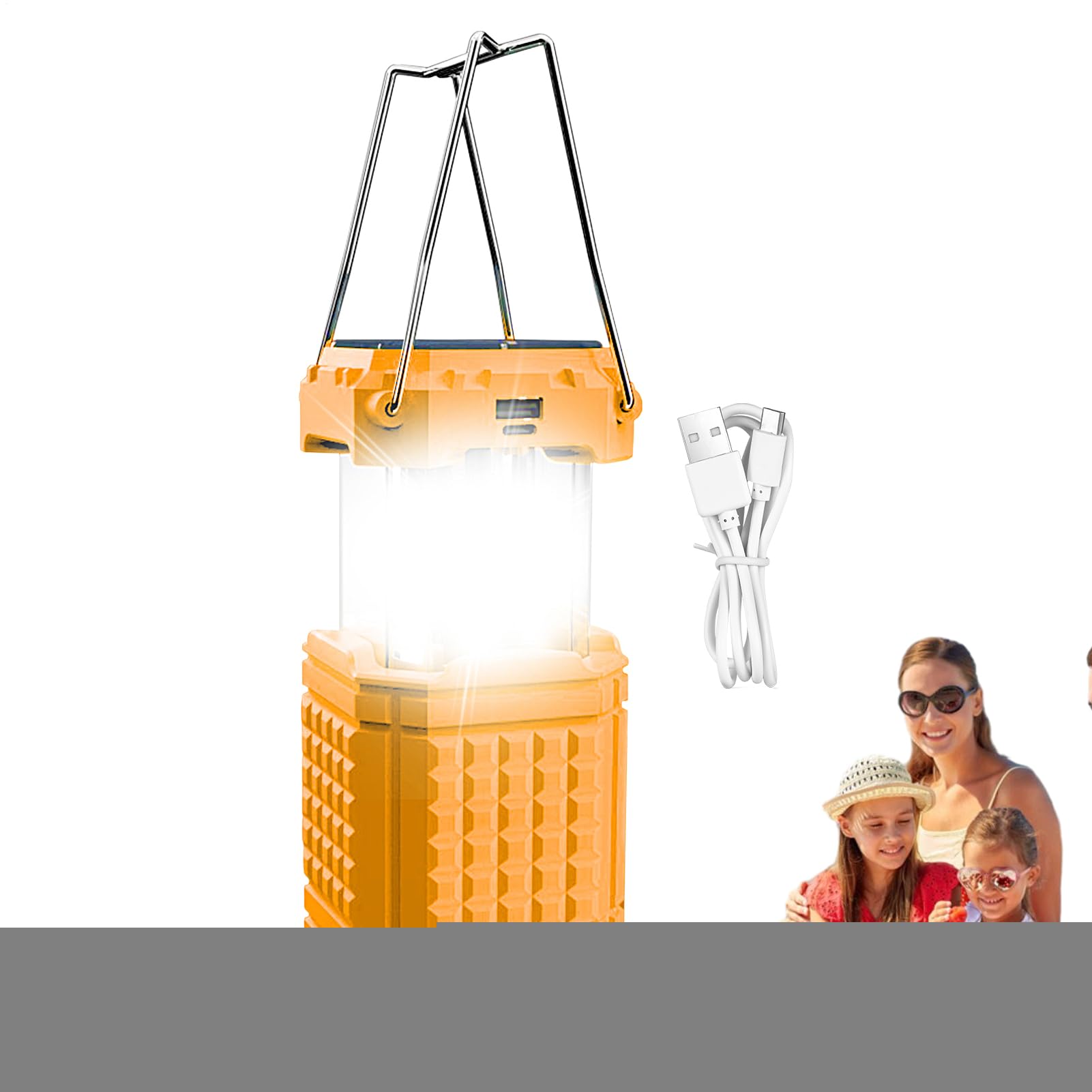 Solar Campingleuchte hängend mit Handkurbel | Wiederaufladbare Solarlampe für Grill, Autoreparatur, Wandern, Angeln, Klettern, Hof, Garten, Terrasse