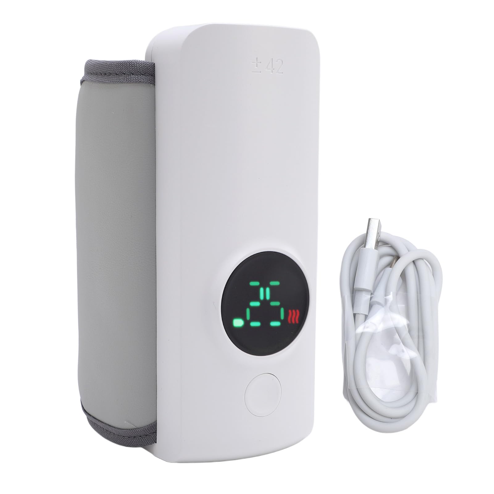 Generic Calentador de Biberones Calentamiento Rápido 6 Velocidades de Temperatura para Leche Materna y Fórmula, Funda Protectora de Calor de Leche Recargable por USB para el Hogar y los Viajes