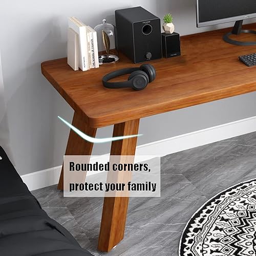 Miniatura 4 de Escritorio para computadora, escritorio simple de madera maciza para computadora, escritorio de estudio para oficina en casa, banco de trabajo,