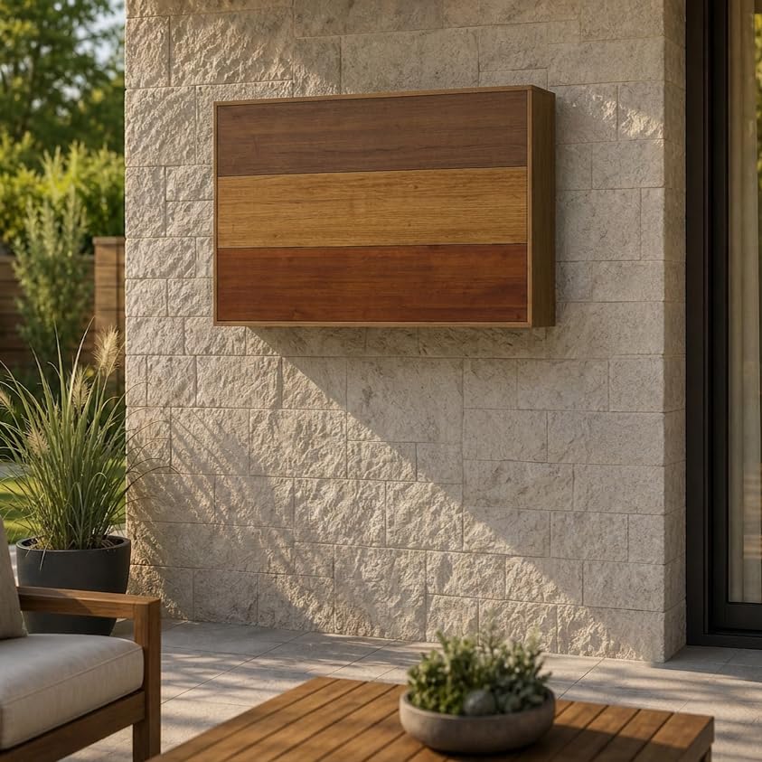 Outdoor TV Cabinet for 45"-55" TVs with LED & 3 Storage Compartments - image 5