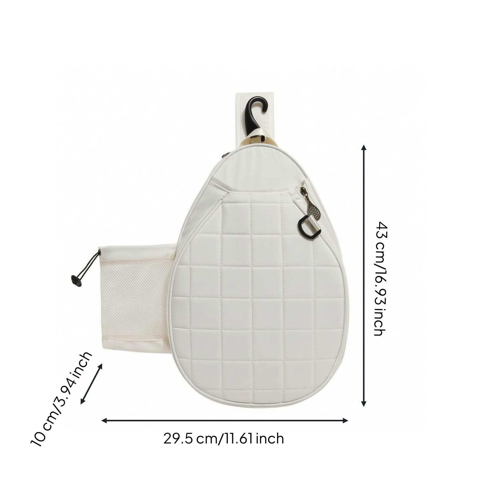 Baoblaze Zaino Sport Donna Borsa Racchette Tennis Borsa Padel Borsa Badminton Tracolla Imbottita in Poliestere con Tasca Frontale E Tasca Laterale a Rete