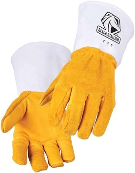 Black Stallion 730 Maximus Premium Grain/Split Cowhide Stick Welding Gloves, 2XL