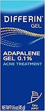 Differin Acne Treatment Gel, 90 Day Supply, Retinoid Treatment for Face with 0.1% Adapalene, Gentle Skin Care for Acne Prone Sensitive Skin, 45g Pump (Packaging May Vary)