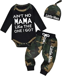 Tearfuty Baby,Clothing,Baby Boys 0-24m,Outfits & Clothing Sets Newborn Baby Boy Clothes Long Sleeves Romper Camouflage Long Pants + Hat Outfits 3pcs Set