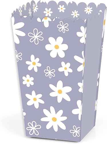 Miniatura 6 de Big Dot of Happiness Flores de margarita verde salvia, cajas de palomitas de maíz con diseño floral para fiestas, juego de 12