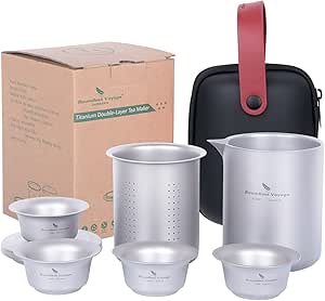 iBasingo 550ml Titanium Thermos Bottles Vacuum Cup with Filter for