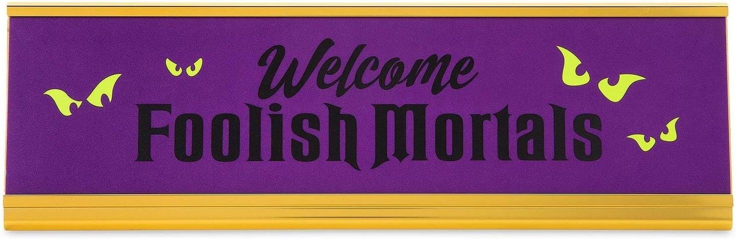 Disney Parks - Haunted Mansion Nameplate - Welcome Foolish Mortals Desk Plaque : Office Products