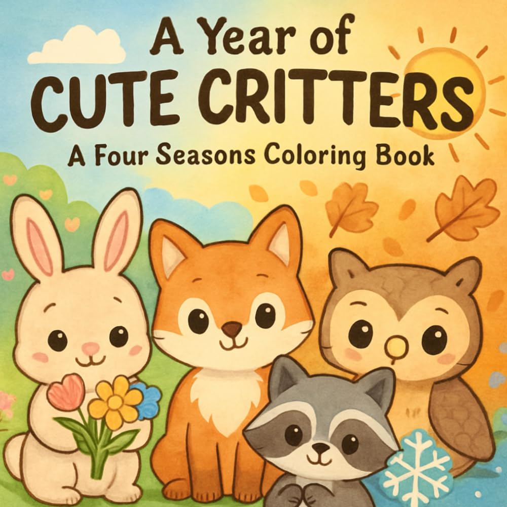 A Year of CUTE CRITTERS A Four Seasons Coloring Book