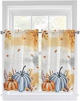 Vista 116 de Cenefa de cocina para ventanas, Día de la Independencia, pentagrama, textura de arpillera a cuadros, semitransparente, con bolsillo para barra