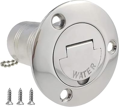 ISURE MARINE 1-1/2"38mm Boat Gas/Fuel/Diesel/Water/Waste Deck Fill/Filler with Keyless Cap 1-1/2" Marine Mirror- Polished 316 Stainless Steel Hardware for Boat Yacht Caravan