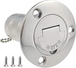 ISURE MARINE 2"(50mm) Boat Gas/Fuel/Water/Waste/Diesel Deck Fill/Filler with Keyless Cap 2" Marine Mirror- Polished 316 Stainless Steel Hardware for Boat Yacht Caravan