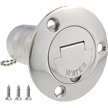 ISURE MARINE 2"50mm Boat Gas/Fuel/Water/Waste/Diesel Deck Fill/Filler with Keyless Cap 2" Marine Mirror- Polished 316 Stainless Steel Hardware for Boat Yacht Caravan