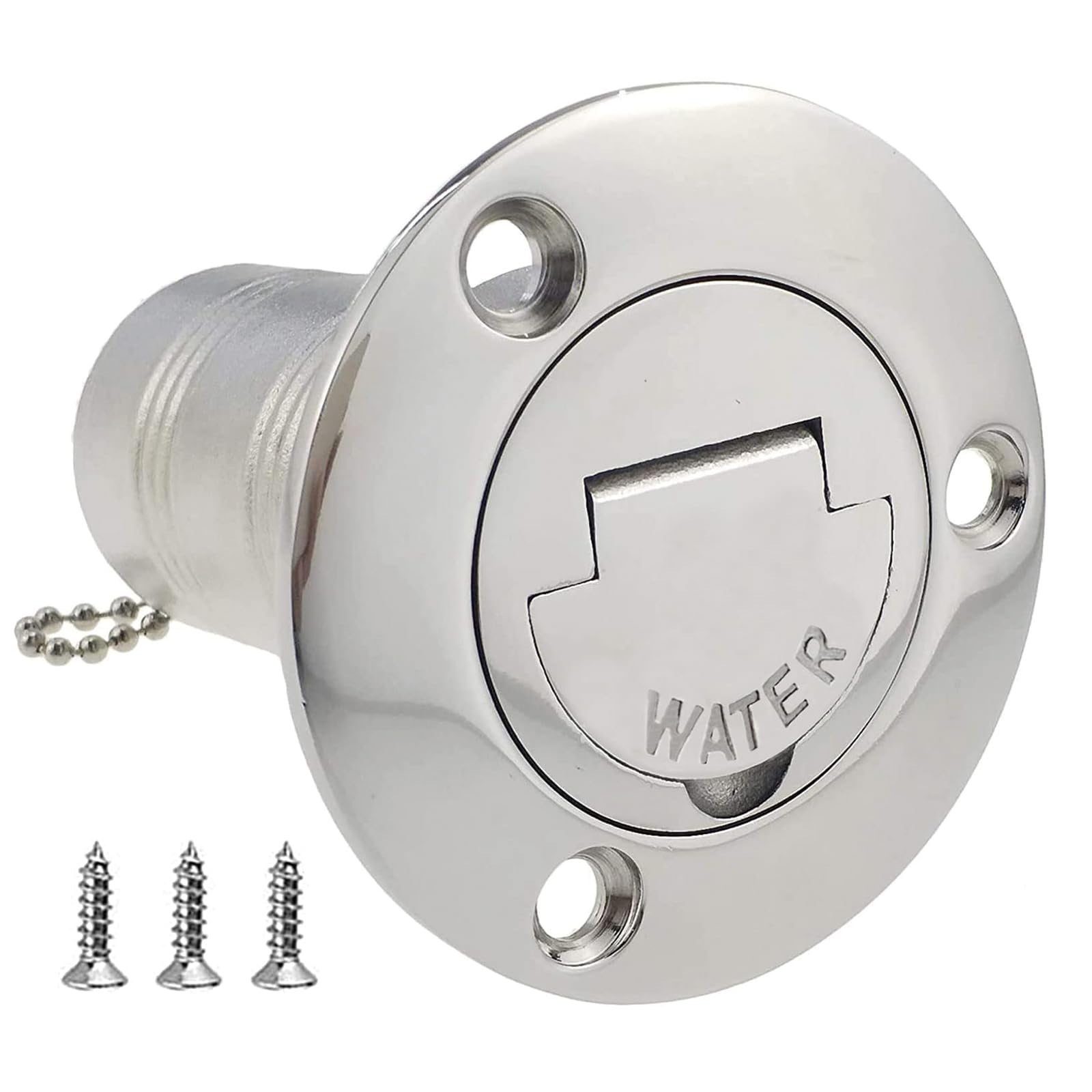 ISURE MARINE 1-1/2"(38mm) Boat Gas/Fuel/Diesel/Water/Waste Deck Fill/Filler with Keyless Cap 1-1/2" Marine Mirror- Polished 316 Stainless Steel Hardware for Boat Yacht Caravan