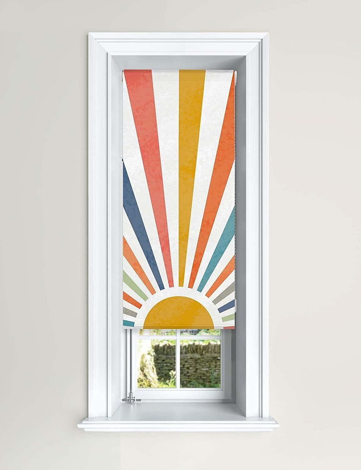 Lister Cartwright Painted Sun Roller Blinds (100 x 160 cm) | Blackout Blinds for Windows | Bedroom, Bathroom, Kitchen & Door Window Blinds | Easy Fit Child Safety Roller Blinds