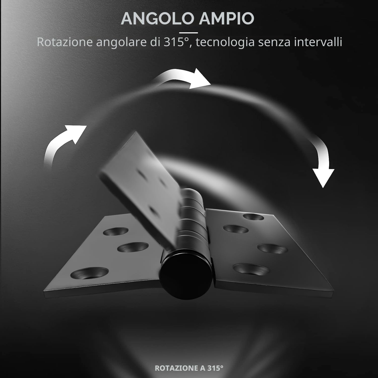 AOLISHENG 4 inch cerniere porte acciaio Inox 100mm per legno pesanti per porte interne esterne, 1 paia nero(100mm × 76mm)