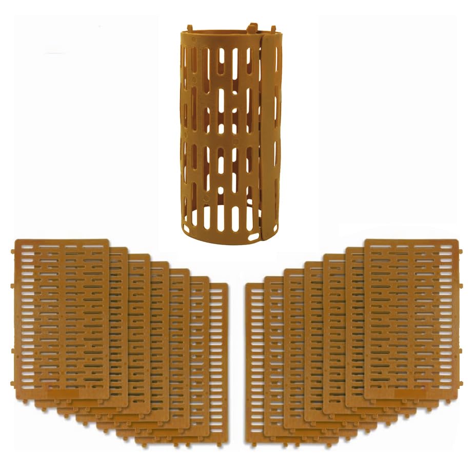 Hugeleaf 15 Packs Tree Protectors, Flexible Expandable Tree Guard, Plastic Tree Trunk Protector, Easy Locking Plant Protectors from Animals, Trimmers and Mowers (Brown)