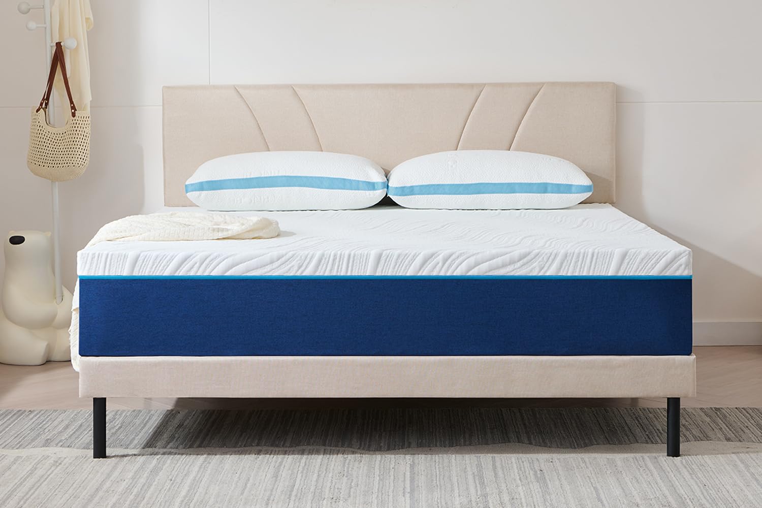 Hiimgo Materasso 140 x 200 cm, altezza 18 cm, materasso in schiuma fredda a 7 zone, grado di durezza 3 e 4 (H3 e H4), materassi ergonomici, materasso arrotolabile traspirante con rivestimento in