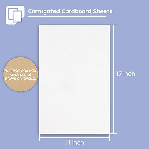 Miniatura 30 de Golden State Art Paquete de 10 hojas de cartón corrugado blanco por un lado, 12 x 12 pulgadas, insertos de cartón plano para correo, embalaje