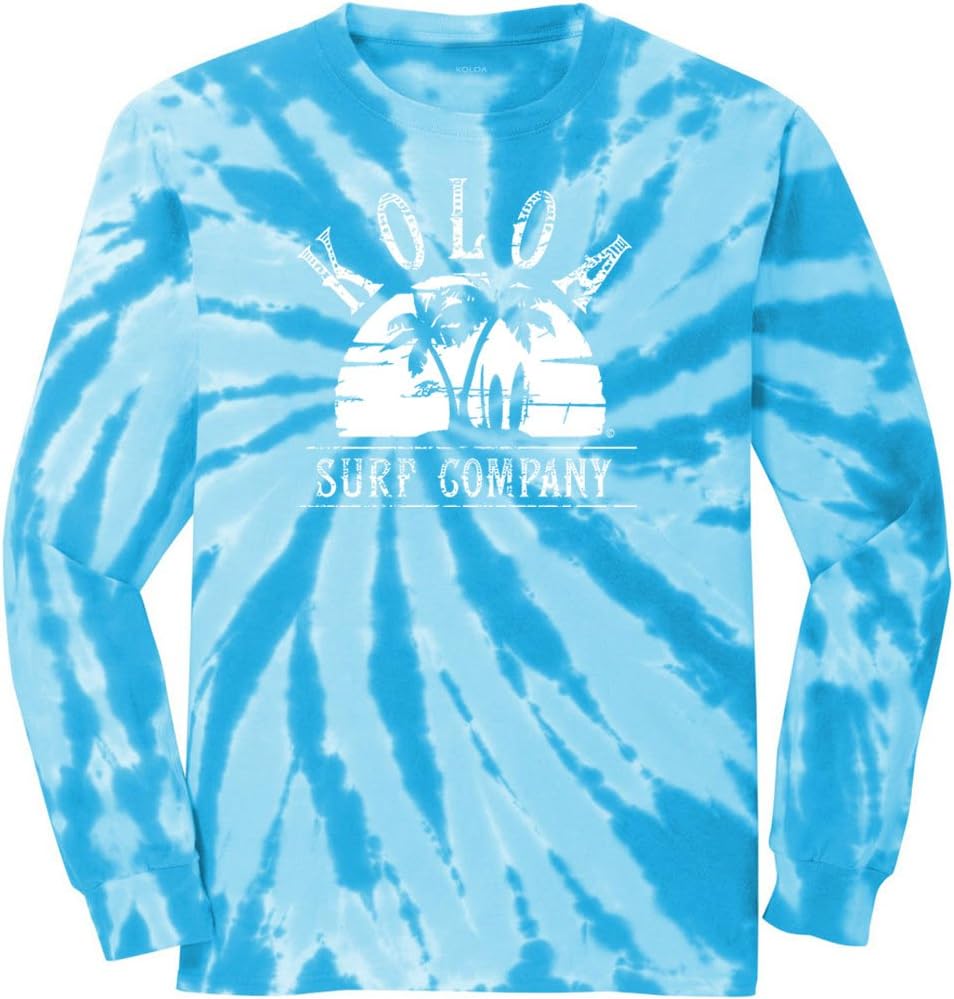 Koloa Surf Graphic Logo Long Sleeve Tie-Dye T-Shirts in Sizes S - 4XL