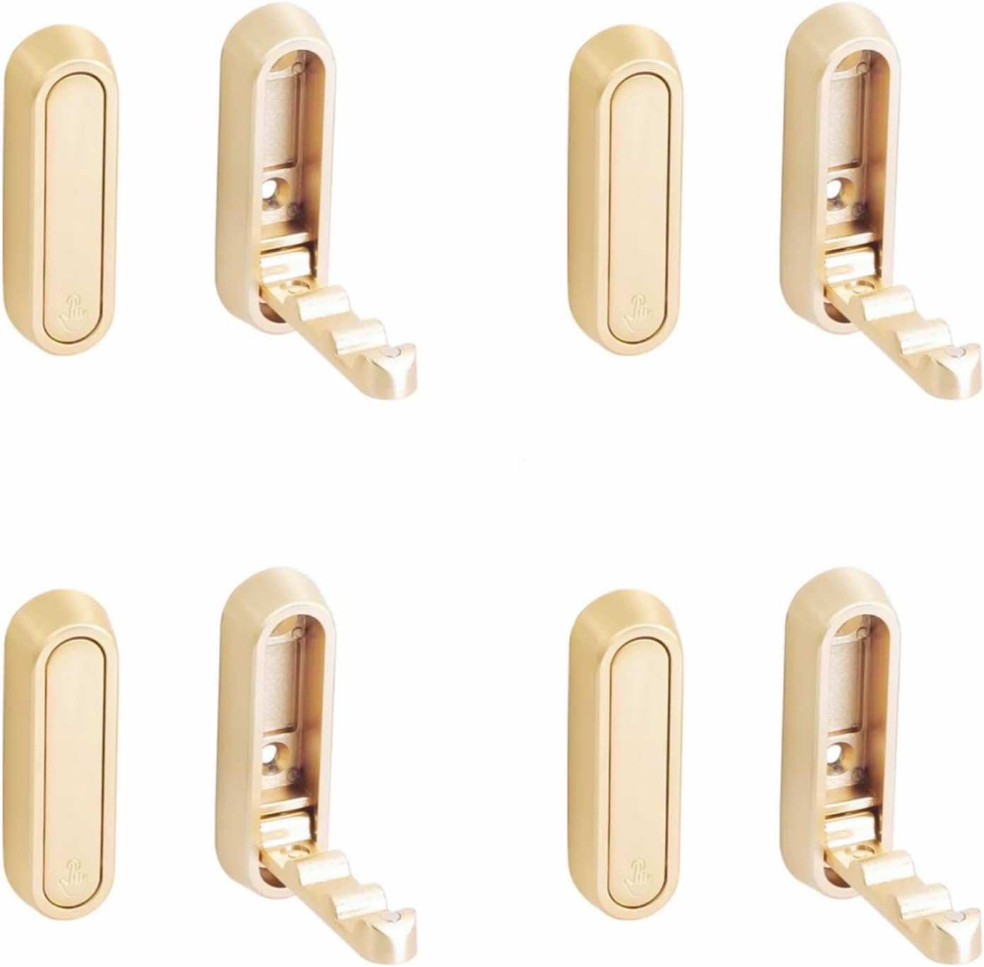 4 Pack Gold Folding Wall Hooks - Heavy Duty 40lbs Foldable Coat Hooks for Bathroom, Closet & Entryway | Decorative Zinc Alloy Towel/Robe/Bag Hangers | Space Saving Wall Mounted Hooks
