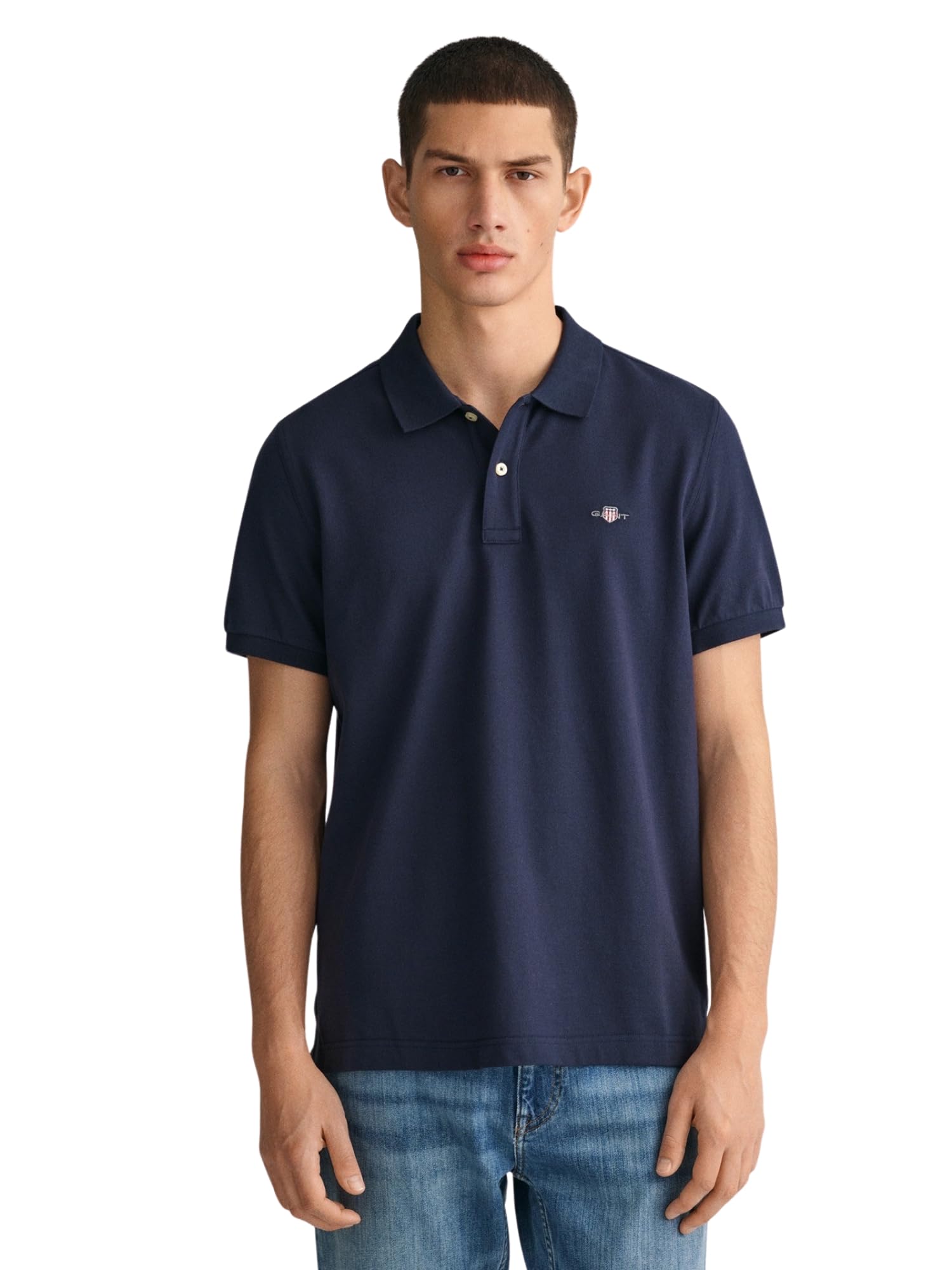 GANT Reg Shield Ss Pique Polo Koszulka polo Mężczyźni,niebieski (Evening Blue),5XL
