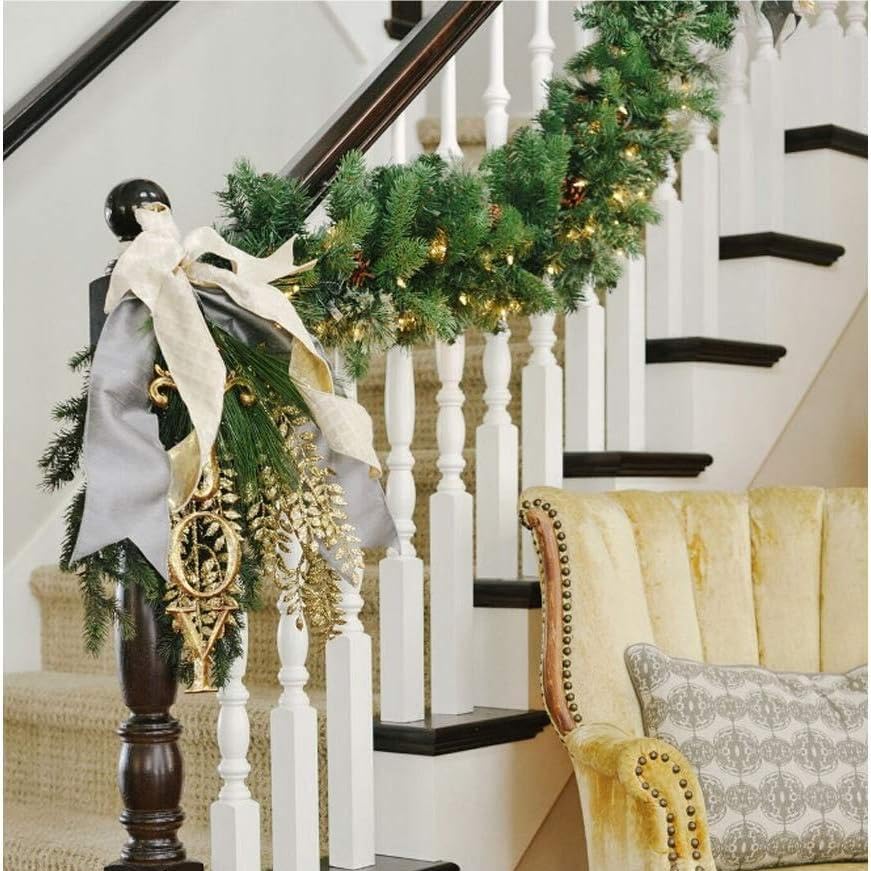 9FT Green Garland Christmas For DIY Decoration Artificial Pine Green Garland Indoor Outdoor for Xmas Tree Stairs Fireplaces Garden Decor - Image 4